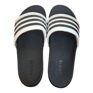 ADIDAS Men's Adilette Shower Comfort Blk/Wht Slip-On Slides/Sandals ~ Size 18‎